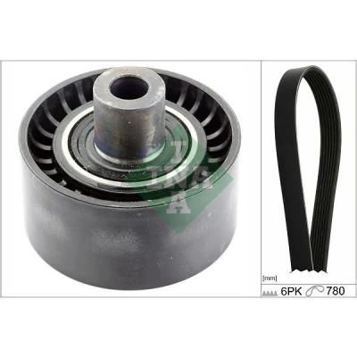 Imagem de INA 529 0406 10 Jogo de correias trapezoidais estriadas PEUGEOT: 207 Hatchback, 307 SW, CITROËN: C4 Coupe, I Hatchback