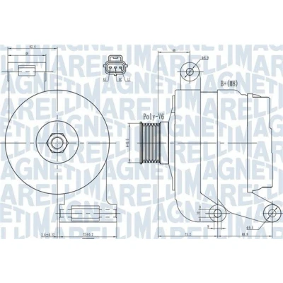 Imagem de MAGNETI MARELLI 063731931010 Alternador 14V 150A VOLVO: V50, C30, S40 II