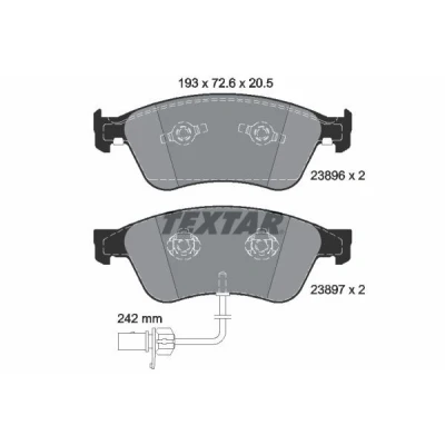 Imagem de TEXTAR 2389601 Jogo de pastilhas para travão disco com contacto avisador desgaste integrado AUDI: A6 C6 Sedan, A8 D3, VOLKSWAGEN: Phaeton