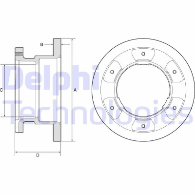 Imagem de DELPHI BG9201 Disco de travão 306 22 6 cheio oleado não tratado sem o rolamento da roda, anel sensor do ABS IVECO: DAILY 3
