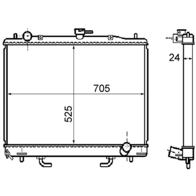 Imagem de MAHLE ORIGINAL CR 1072 000S Radiador, arrefecimento do motor para veículos com/sem ar condicionado 705 525 24 Aletas de refrigeração soldadas