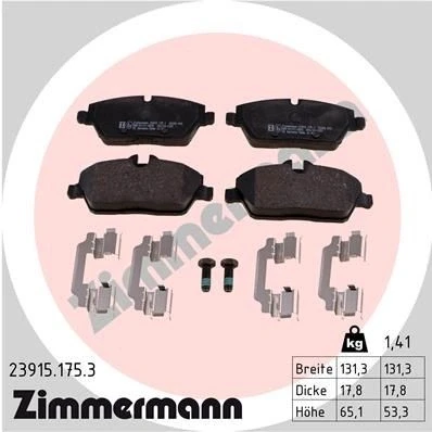 Imagem de ZIMMERMANN 23915.175.3 Jogo de pastilhas para travão disco com parafusos A imagem corresponde ao volume fornecimento, mola MINI: Hatchback