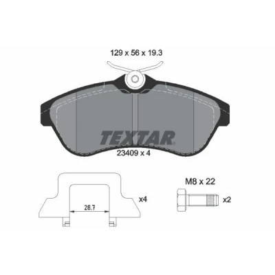 Imagem de TEXTAR 2340902 Jogo de pastilhas para travão disco CITROËN: C2 Hatchback, C3 II, I Hatchback