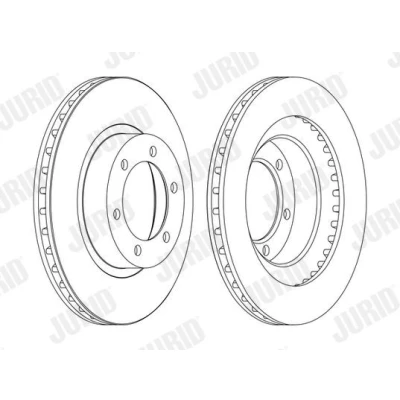 Imagem de JURID 562743JC Disco de travão 338 28 6 139,7 ventilado revestido sem parafusos TOYOTA: Land Cruiser Prado 120, 150