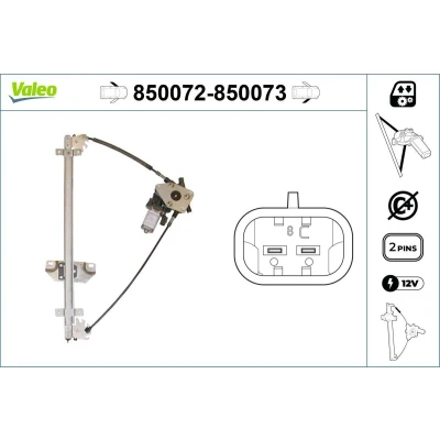 Imagem de Valeo Elevador de vidro à frente, lado esquerdo elétrico com motor sem função conforto 850072 FORD: Maverick SUV, NISSAN: TERRANO 2