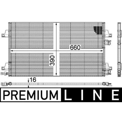 Imagem de MAHLE ORIGINAL AC 366 000P Condensador com interruptor de pressão, sem secador 660mm RENAULT: LAGUNA 2 Grandtour,