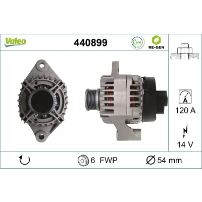 Imagem de VALEO 440899 Alternador 14V 120A ALFA ROMEO: 159 Sedan, MiTo, Sportwagon, FIAT: Punto Evo Hatchback, Ducato III Van, Doblo II Van / Carrinha