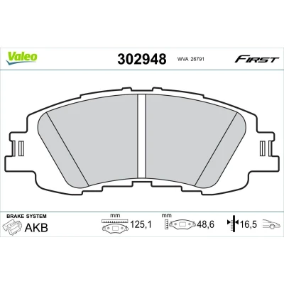 Imagem de VALEO 302948 Jogo de pastilhas para travão disco Eixo dianteiro excl. contacto aviso desgaste sem parafusos, chapa anti ruído