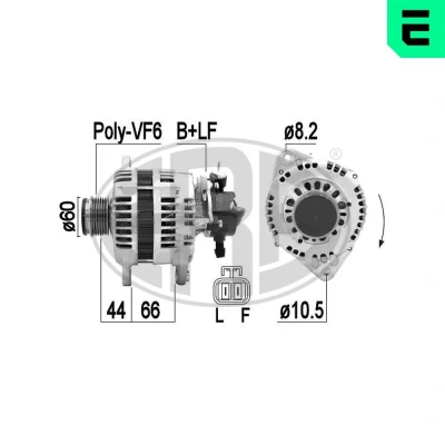 Imagem de ERA 209392A Alternador 14V 110A OPEL: Corsa C Hatchback, Combo Van / Carrinha, Astra H Caravan