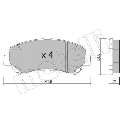 Imagem de METELLI 22 0792 0 Jogo de pastilhas para travão disco excl. contacto aviso desgaste NISSAN: Qashqai / Qashqai+2 I, Juke, X Trail