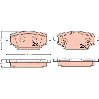 Imagem de TRW Jogo de pastilhas para travão disco não preparado indicador aviso desgaste GDB2561 RENAULT: Kangoo III Box Body / MPV