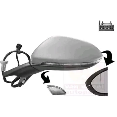 Imagem de Espelho retrovisor Van Wezel 5766827 esquerda com subcapa completo, não esférico, para regulação eléctrica dos espelhos, dobrável electricamen