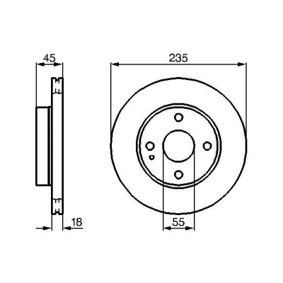 Imagem de BOSCH 0 986 478 241 Disco de travão 235 18 4 100 ventilado, interior ventilado oleado MAZDA: MX 5 I, FAMILIA 5,