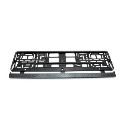 Imagem de UTAL 01165 Suporte de matrícula carbono, preto cromado sem moldura