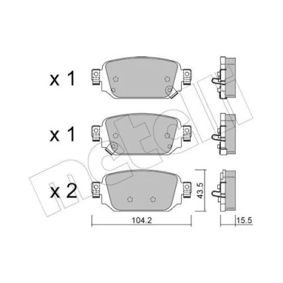 Imagem de METELLI 22 1238 0 Jogo de pastilhas para travão disco com avisador sonoro desgaste MAZDA: CX 3, 3 Sedan, Hatchback