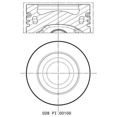 Imagem de MAHLE ORIGINAL 028 PI 00100 000 Pistão 81,0 com suporte de segmentos, canal refrigeração VOLKSWAGEN: Scirocco III, Passat B6 Sedan, GOLF 6