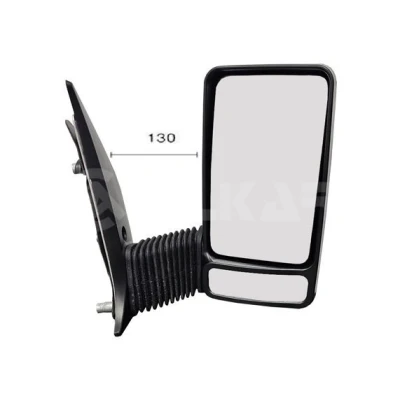Imagem de espelho retrovisor Alkar 9210977 à direita manual com grande angular, braço do de tamanho médio, convexo para veículo volante es