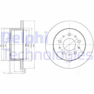 Imagem de DELPHI BG4061 Disco de travão 280 16 5 cheio oleado não tratado sem o rolamento da roda, anel sensor do ABS FIAT: Ducato III Van