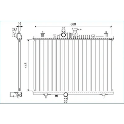 Imagem de VALEO 701164 Radiador, arrefecimento do motor Alumínio 455mm 668mm 16mm sem regulador líquido de refrigeração Aletas soldadas