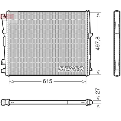 Imagem de DENSO DRM05123 Radiador, arrefecimento do motor 650mm 420mm 27mm