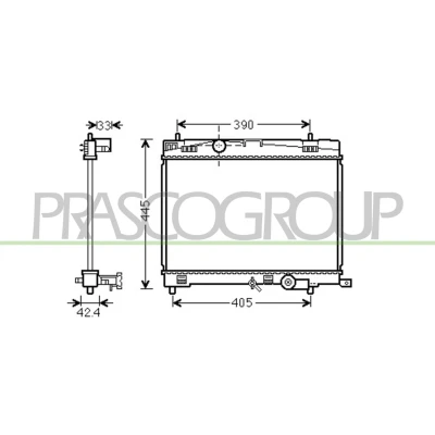 Imagem de PRASCO TY325R005 Radiador, arrefecimento do motor Alumínio 350mm 503mm 16mm TOYOTA: Yaris II Hatchback