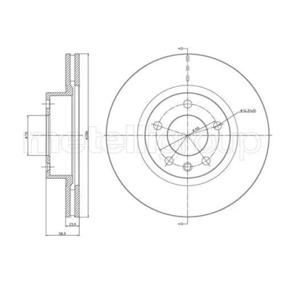 Imagem de METELLI Disco de travão OPEL: Omega B Caravan, Sedan 286,0mm 24,0mm 5 70,0mm ventilado 23 0446 569053,90487103 Discos