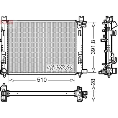Imagem de DENSO DRM23109 Radiador, arrefecimento do motor 510 392 28 RENAULT: Clio 4, Captur, DACIA: Duster II, SUV, LOGAN MCV 2