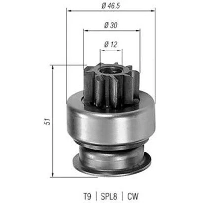 Imagem de MAGNETI MARELLI 940113020185 Pinhão, motor de arranque