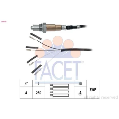 Imagem de FACET 10.8235 Sonda lambda Made in Italy OE Equivalent com aquecimento, plana, Rosca pré lubrificada 4 AUDI: A3 Hatchback, A4 B8 Avant