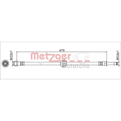 Imagem de METZGER 4111773 Mangueira de Travão Eixo dianteiro, lado esquerdo, direito 475