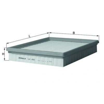 Imagem de MAHLE ORIGINAL LX 432 Filtro de ar 41,9 213 253,0 Cartucho filtrante OPEL: Omega A Sedan