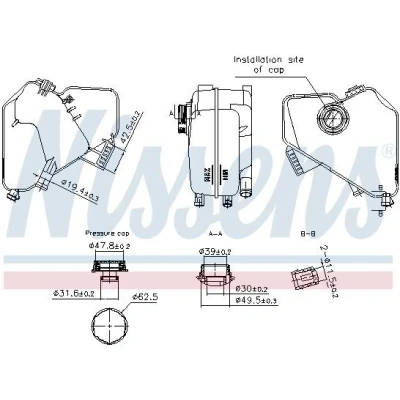 Imagem de NISSENS 996322 Depósito de Compensação Refrigerante 1,4 com capa FORD: FIESTA 6, 6 Van