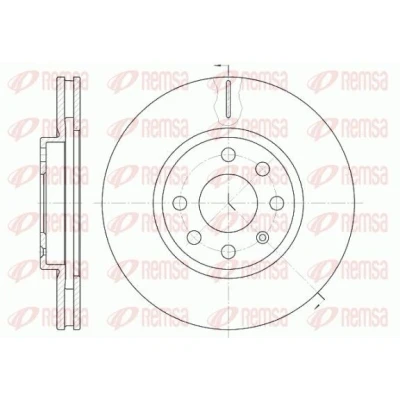 Imagem de REMSA 6611.10 Disco de travão Eixo dianteiro 260, 260 24 6 ventilado OPEL: Corsa C Hatchback, С Van, Combo Van / Carrinha