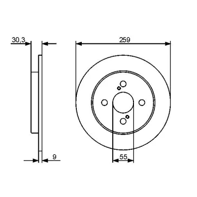 Imagem de BOSCH 0 986 479 420 Disco de travão 259 9 4 100 cheio oleado TOYOTA: Yaris II Hatchback, iQ