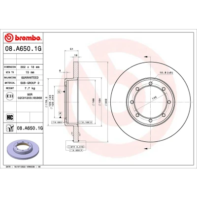 Imagem de BREMBO COATED DISC LINE 08.7106.11 Disco de travão 315 18 6 cheio revestido MITSUBISHI: PAJERO Sport 1 SUV, 2, 2 Canvas Top