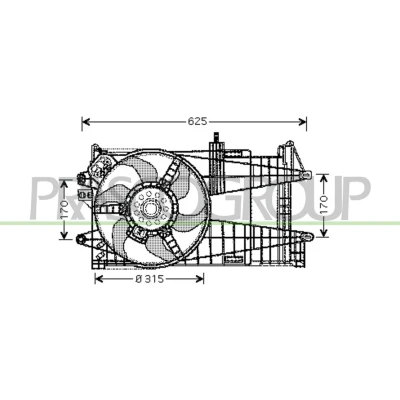 Imagem de PRASCO FT133F007 Ventilador de Radiador 315 12 160 FIAT: Punto II Hatchback