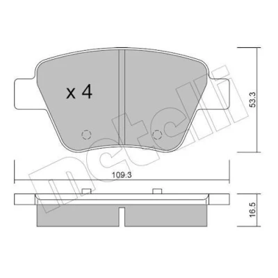 Imagem de METELLI 22 0889 0 Jogo de pastilhas para travão disco excl. contacto aviso desgaste VOLKSWAGEN: GOLF 6, Scirocco III, Caddy 3