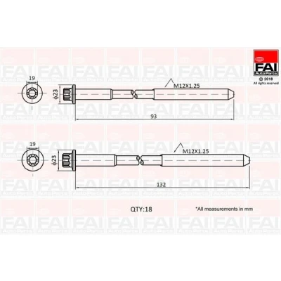 Imagem de FAI AutoParts B2201 Jogo de Parafusos da Cabeçote 18