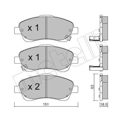 Imagem de METELLI 22 0450 0 Jogo de pastilhas para travão disco com avisador sonoro desgaste TOYOTA: Avensis II Station Wagon, Sedan
