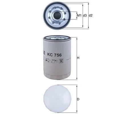 Imagem de MAHLE ORIGINAL KC 756 Filtro de Combustível aparafusado RENAULT TRUCKS: T Serie