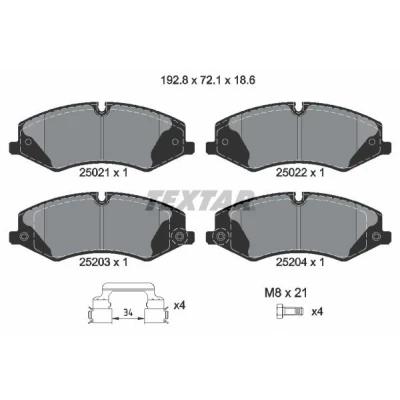 Imagem de TEXTAR 2502201 Jogo de pastilhas para travão disco LAND ROVER: Range Rover Sport, 4, Discovery 4