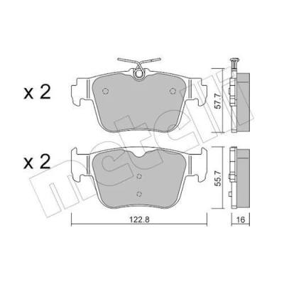 Imagem de METELLI 22 1317 0 Jogo de pastilhas para travão disco excl. contacto aviso desgaste VOLKSWAGEN: Golf VIII Hatchback, Caddy V Kombi