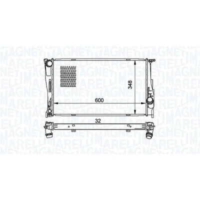 Imagem de MAGNETI MARELLI 350213157500 Radiador, arrefecimento do motor 600mm 348mm 32mm Aletas de refrigeração unidas mecanicamente BMW: 3 Touring, Coupe