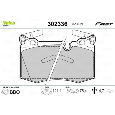 Imagem de VALEO 302336 Jogo de pastilhas para travão disco Eixo dianteiro excl. contacto aviso desgaste com chapa anti ruído MINI: Hatchback, Clubman