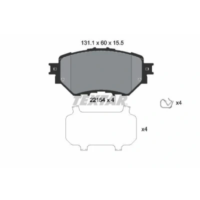 Imagem de TEXTAR 2215401 Jogo de pastilhas para travão disco não preparado indicador aviso desgaste com acessórios MAZDA: 3 Sedan, Hatchback