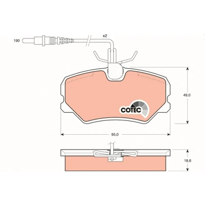 Imagem de TRW COTEC GDB793 Jogo de pastilhas para travão disco incl. contacto aviso desgaste com parafusos pinça acessórios