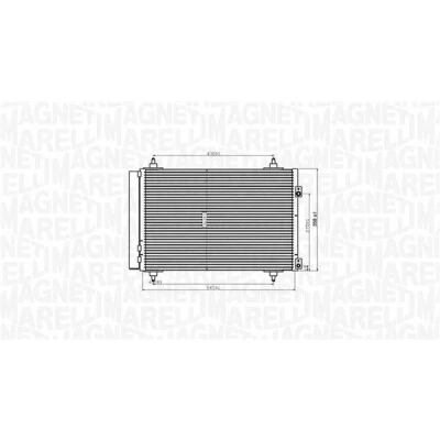 Imagem de MAGNETI MARELLI 350203820000 Condensador com secador 545x358x16 358mm 545mm 16mm PEUGEOT: 308 SW 2, Partner II Van, I Hatchback
