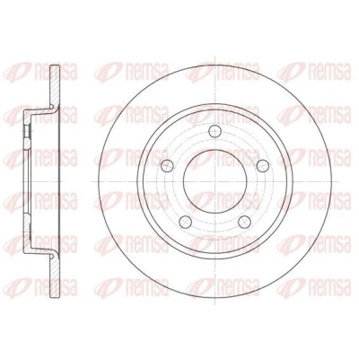 Imagem de REMSA 6906.00 Disco de travão Eixo traseiro 264,8, 264,8 11 5 cheio MAZDA: 3 Hatchback, Sedan
