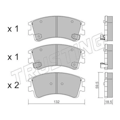 Imagem de TRUSTING 492.0 Jogo de pastilhas para travão disco com avisador sonoro desgaste MAZDA: 6 SW, Hatchback, Sedan