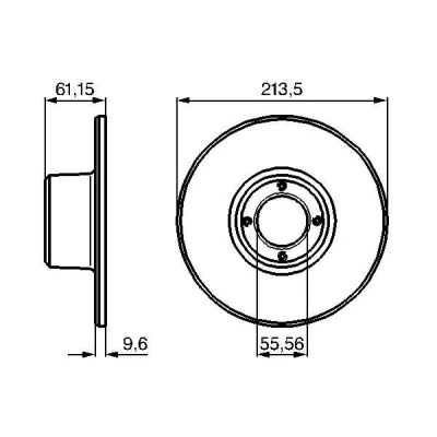 Imagem de BOSCH 0 986 478 811 Disco de travão 213,3 9,6 4 73 cheio oleado AUSTIN: Mini Hatchback, ROVER: Hatchback